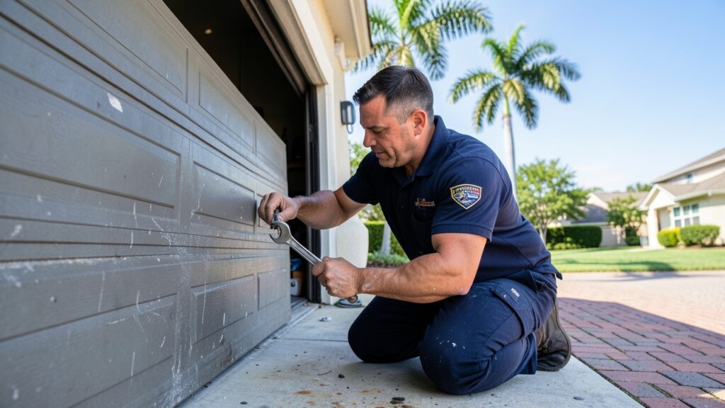 What safety precautions do garage door repair companies in Weston take?